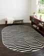 Black 7' 10 x 10' Williamsburg Oval Area Rug 100% Polypropylene With Cotton Backing Durable Easy Clean Stain Resistant Carpet for Sale at Rug Engine