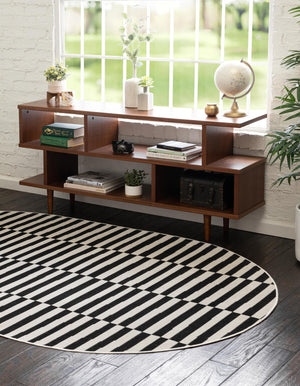 Black 3' 3 x 5' 3 Williamsburg Oval Area Rug 100% Polypropylene With Cotton Backing Durable Easy Clean Stain Resistant Carpet for Sale at Rug Engine