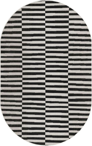 Black 3' 3 x 5' 3 Williamsburg Oval Area Rug 100% Polypropylene With Cotton Backing Durable Easy Clean Stain Resistant Carpet for Sale at Rug Engine