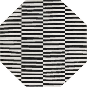 Black 7' 10 x 7' 10 Williamsburg Octagon Area Rug 100% Polypropylene With Cotton Backing Durable Easy Clean Stain Resistant Carpet for Sale at Rug Engine