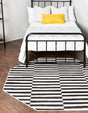 Black 5' x 5' Williamsburg Octagon Area Rug 100% Polypropylene With Cotton Backing Durable Easy Clean Stain Resistant Carpet for Sale at Rug Engine