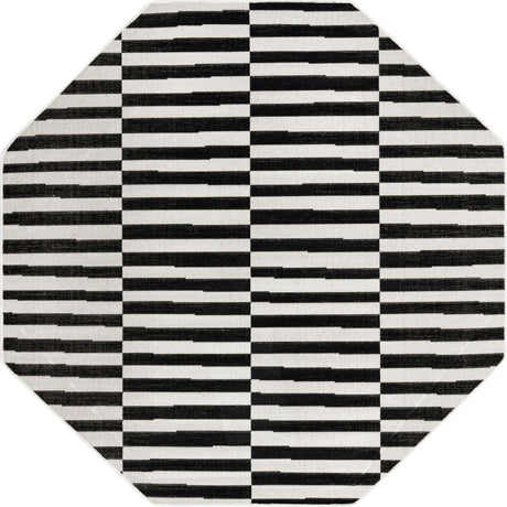 Black 5' x 5' Williamsburg Octagon Area Rug