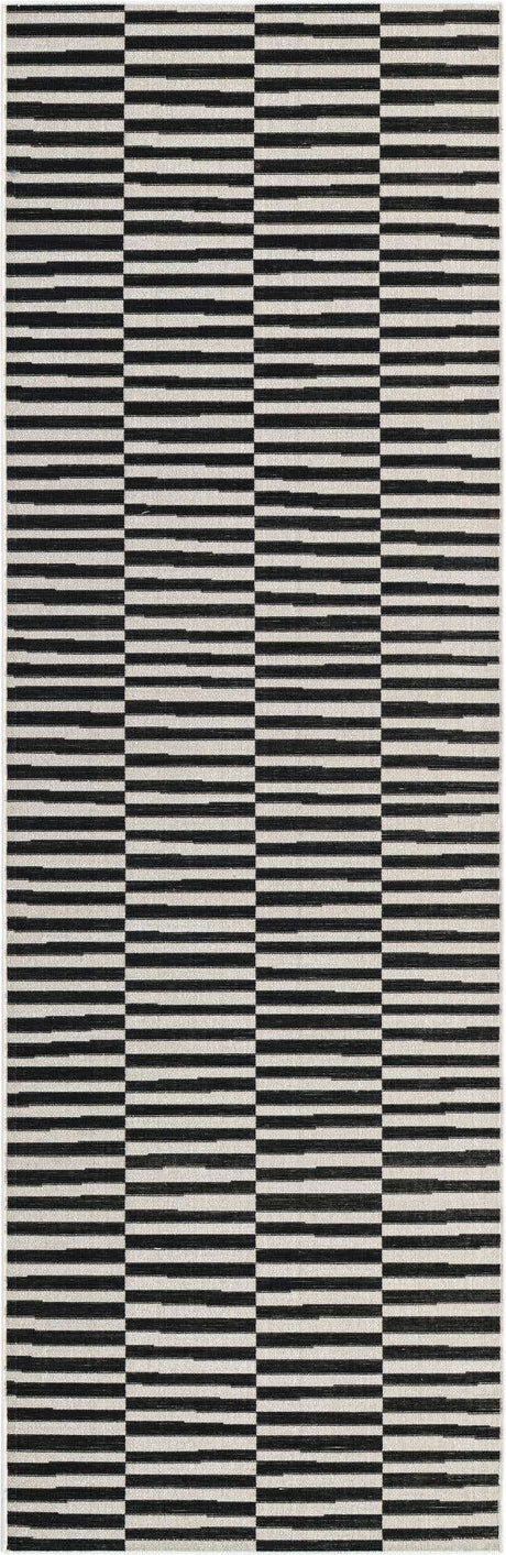 Black 2' x 6' Williamsburg Runner Area Rug