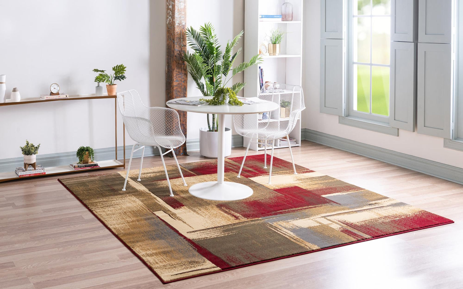 Multicolor 7' 1 x 7' 1 Barista Square Area Rug 100% Polypropylene Abstract Modern Geometric Carpet for Living Room Dining Office Dorm Room Decor for Sale at Rug Engine