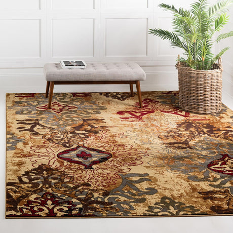 Beige 7' 10 x 7' 10 Barista Square Area Rug 100% Polypropylene Abstract Modern Geometric Carpet for Living Room Dining Office Dorm Room Decor for Sale at Rug Engine
