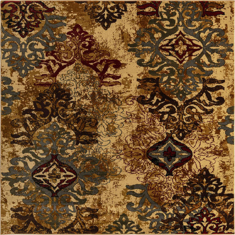 Beige 7' 10 x 7' 10 Barista Square Area Rug 100% Polypropylene Abstract Modern Geometric Carpet for Living Room Dining Office Dorm Room Decor for Sale at Rug Engine