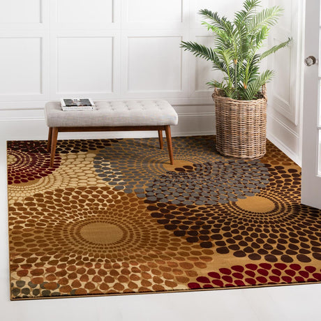 Beige 7' 10 x 7' 10 Barista Square Area Rug 100% Polypropylene Abstract Modern Geometric Carpet for Living Room Dining Office Dorm Room Decor for Sale at Rug Engine