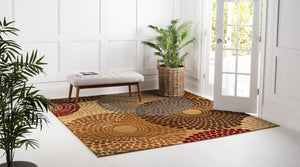 Beige 7' 10 x 7' 10 Barista Square Area Rug 100% Polypropylene Abstract Modern Geometric Carpet for Living Room Dining Office Dorm Room Decor for Sale at Rug Engine