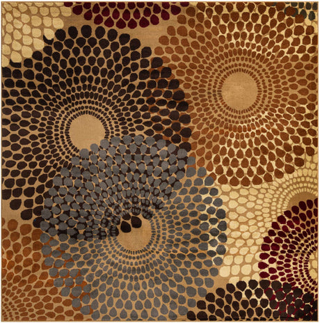Beige 7' 10 x 7' 10 Barista Square Area Rug 100% Polypropylene Abstract Modern Geometric Carpet for Living Room Dining Office Dorm Room Decor for Sale at Rug Engine