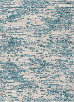 Blue 9' x 12' Oasis Rectangle Area Rug 65% Polypropylene & 35% Polyester Contemporary Carpet for Living Rooms, Bedroom, Kitchen, Dining, Office for Sale at Rug Engine
