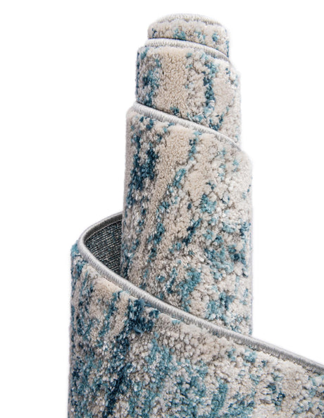 Blue 2' x 3' Oasis Rectangle Area Rug 65% Polypropylene & 35% Polyester Contemporary Carpet for Living Rooms, Bedroom, Kitchen, Dining, Office for Sale at Rug Engine
