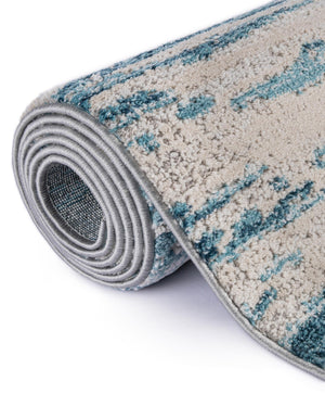 Blue 7' x 10' Oasis Rectangle Area Rug 65% Polypropylene & 35% Polyester Contemporary Carpet for Living Rooms, Bedroom, Kitchen, Dining, Office for Sale at Rug Engine