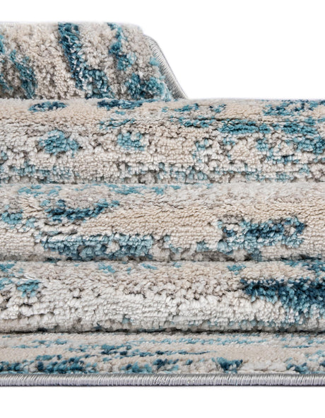 Blue 2' x 3' Oasis Rectangle Area Rug 65% Polypropylene & 35% Polyester Contemporary Carpet for Living Rooms, Bedroom, Kitchen, Dining, Office for Sale at Rug Engine