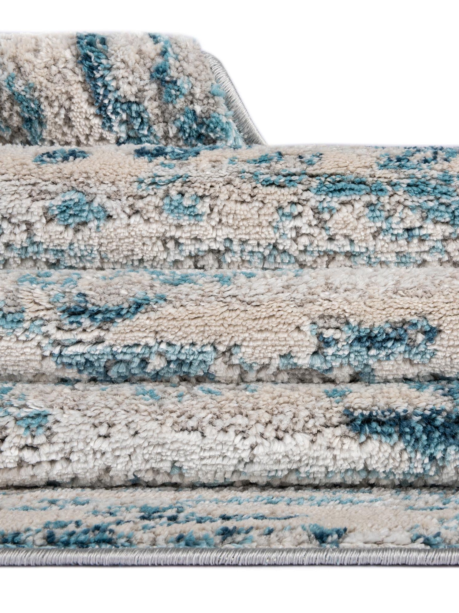 Blue 7' x 10' Oasis Rectangle Area Rug 65% Polypropylene & 35% Polyester Contemporary Carpet for Living Rooms, Bedroom, Kitchen, Dining, Office for Sale at Rug Engine
