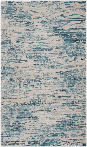 Blue 5' x 8' Oasis Rectangle Area Rug 65% Polypropylene & 35% Polyester Contemporary Carpet for Living Rooms, Bedroom, Kitchen, Dining, Office for Sale at Rug Engine