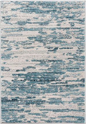 Blue 2' x 3' Oasis Rectangle Area Rug 65% Polypropylene & 35% Polyester Contemporary Carpet for Living Rooms, Bedroom, Kitchen, Dining, Office for Sale at Rug Engine