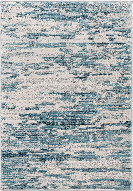 Blue 2' x 3' Oasis Rectangle Area Rug 65% Polypropylene & 35% Polyester Contemporary Carpet for Living Rooms, Bedroom, Kitchen, Dining, Office for Sale at Rug Engine