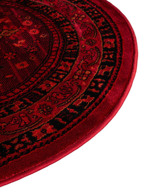 Red 7' 10 x 7' 10 Tekke Round Area Rug Classic Traditional Vintage Design Carpet for Living Rooms, Dining, Bedrooms, Office Space for Sale at Rug Engine