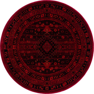 Red 3' 1 x 3' 1 Tekke Round Area Rug Classic Traditional Vintage Design Carpet for Living Rooms, Dining, Bedrooms, Office Space for Sale at Rug Engine
