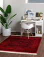 Red 4' 1 x 4' 1 Tekke Square Area Rug Classic Traditional Vintage Design Carpet for Living Rooms, Dining, Bedrooms, Office Space for Sale at Rug Engine