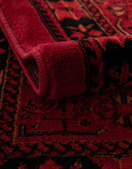Red 4' 1 x 4' 1 Tekke Square Area Rug Classic Traditional Vintage Design Carpet for Living Rooms, Dining, Bedrooms, Office Space for Sale at Rug Engine