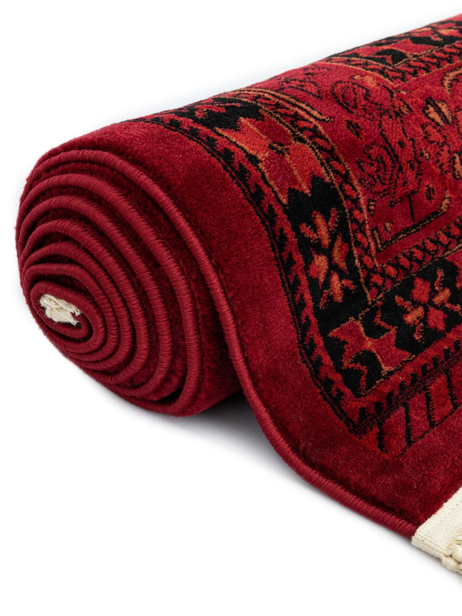 Red 4' 1 x 4' 1 Tekke Square Area Rug Classic Traditional Vintage Design Carpet for Living Rooms, Dining, Bedrooms, Office Space for Sale at Rug Engine