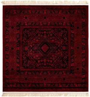 Red 5' 3 x 5' 3 Tekke Square Area Rug Classic Traditional Vintage Design Carpet for Living Rooms, Dining, Bedrooms, Office Space for Sale at Rug Engine
