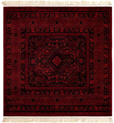 Red 5' 3 x 5' 3 Tekke Square Area Rug Classic Traditional Vintage Design Carpet for Living Rooms, Dining, Bedrooms, Office Space for Sale at Rug Engine