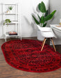 Red 5' 3 x 8' Tekke Oval Area Rug Classic Traditional Vintage Design Carpet for Living Rooms, Dining, Bedrooms, Office Space for Sale at Rug Engine
