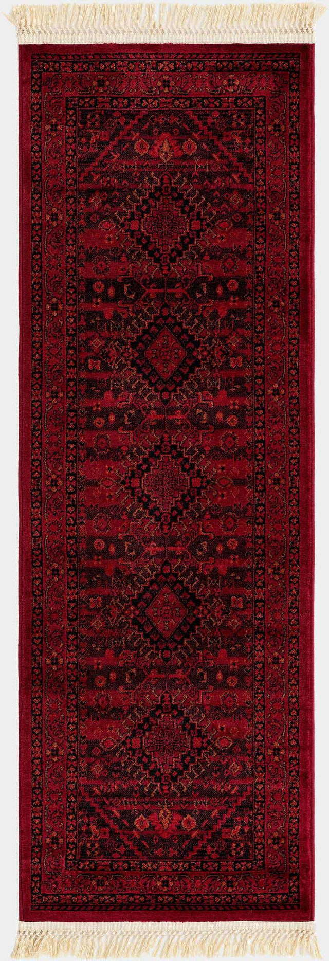 Red 2' x 6' 1 Tekke Runner Area Rug Classic Traditional Vintage Design Carpet for Living Rooms, Dining, Bedrooms, Office Space for Sale at Rug Engine