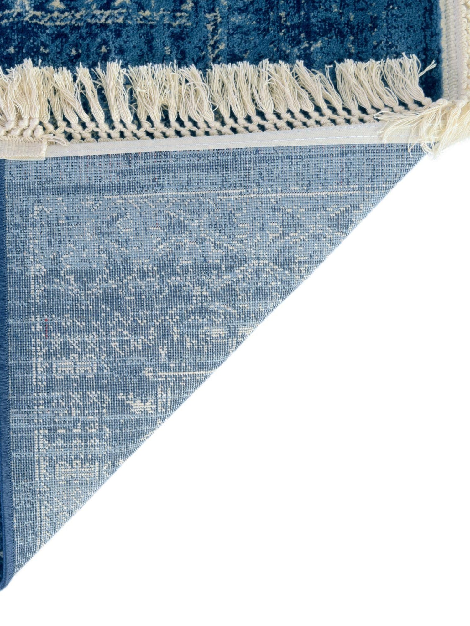 Blue 4' x 4' District Square Area Rug 100% Polypropylene Easy Clean Stain Resistant Traditional Pattern Classic Carpet for Indoor Dining Living Office for Sale at Rug Engine