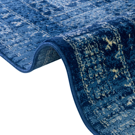 Blue 4' x 4' District Square Area Rug 100% Polypropylene Easy Clean Stain Resistant Traditional Pattern Classic Carpet for Indoor Dining Living Office for Sale at Rug Engine
