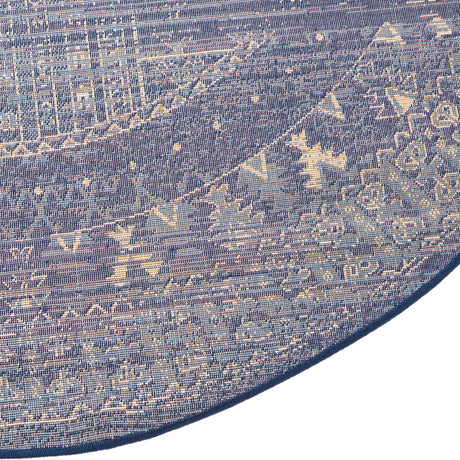 Blue 7' 11 x 10' District Oval Area Rug 100% Polypropylene Easy Clean Stain Resistant Traditional Pattern Classic Carpet for Indoor Dining Living Office for Sale at Rug Engine