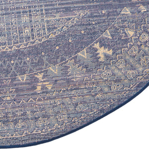 Blue 3' 3 x 5' 3 District Oval Area Rug 100% Polypropylene Easy Clean Stain Resistant Traditional Pattern Classic Carpet for Indoor Dining Living Office for Sale at Rug Engine