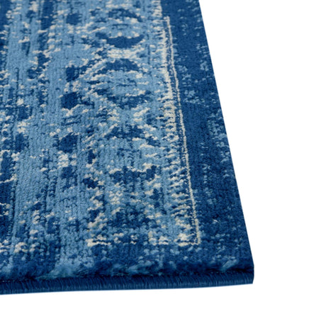 Blue 8' x 8' District Octagon Area Rug 100% Polypropylene Easy Clean Stain Resistant Traditional Pattern Classic Carpet for Indoor Dining Living Office for Sale at Rug Engine