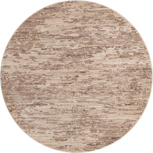 Brown 7' x 7' Oasis Round Area Rug 65% Polypropylene & 35% Polyester Contemporary Carpet for Living Rooms, Bedroom, Kitchen, Dining, Office for Sale at Rug Engine