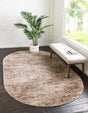 Brown 8' x 10' Oasis Oval Area Rug 65% Polypropylene & 35% Polyester Contemporary Carpet for Living Rooms, Bedroom, Kitchen, Dining, Office for Sale at Rug Engine