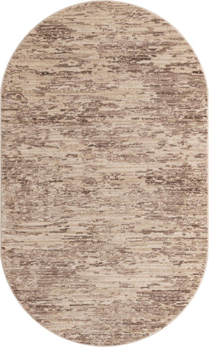 Brown 5' x 8' Oasis Oval Area Rug 65% Polypropylene & 35% Polyester Contemporary Carpet for Living Rooms, Bedroom, Kitchen, Dining, Office for Sale at Rug Engine
