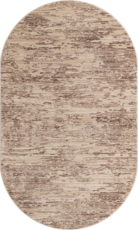 Brown 5' x 8' Oasis Oval Area Rug 65% Polypropylene & 35% Polyester Contemporary Carpet for Living Rooms, Bedroom, Kitchen, Dining, Office for Sale at Rug Engine