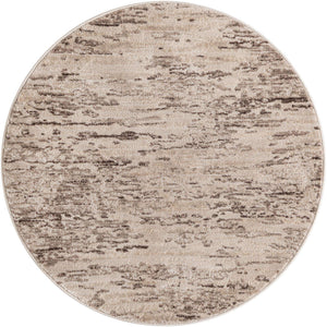 Brown 4' x 4' Oasis Round Area Rug 65% Polypropylene & 35% Polyester Contemporary Carpet for Living Rooms, Bedroom, Kitchen, Dining, Office for Sale at Rug Engine