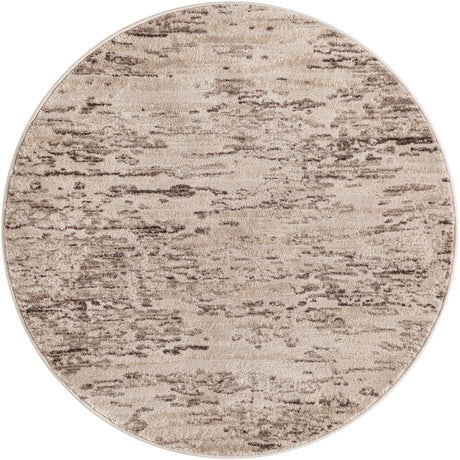 Brown 4' x 4' Oasis Round Area Rug 65% Polypropylene & 35% Polyester Contemporary Carpet for Living Rooms, Bedroom, Kitchen, Dining, Office for Sale at Rug Engine