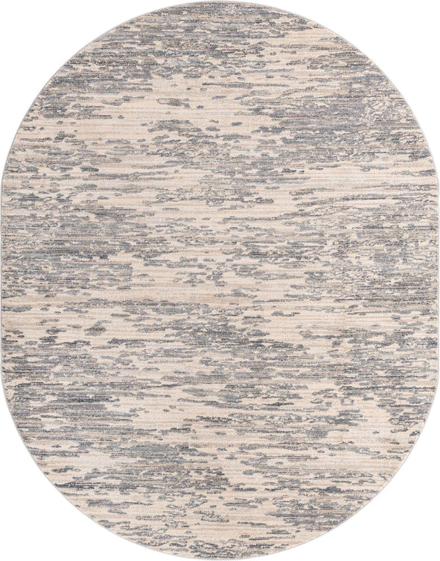 Gray 8' x 10' Oasis Oval Area Rug 65% Polypropylene & 35% Polyester Contemporary Carpet for Living Rooms, Bedroom, Kitchen, Dining, Office for Sale at Rug Engine
