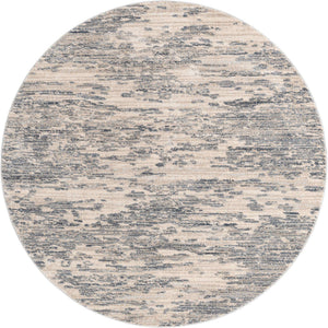 Gray 7' x 7' Oasis Round Area Rug 65% Polypropylene & 35% Polyester Contemporary Carpet for Living Rooms, Bedroom, Kitchen, Dining, Office for Sale at Rug Engine