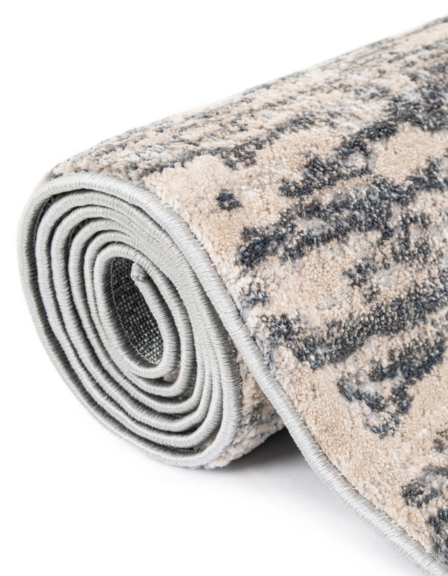 Gray 7' x 7' Oasis Octagon Area Rug 65% Polypropylene & 35% Polyester Contemporary Carpet for Living Rooms, Bedroom, Kitchen, Dining, Office for Sale at Rug Engine
