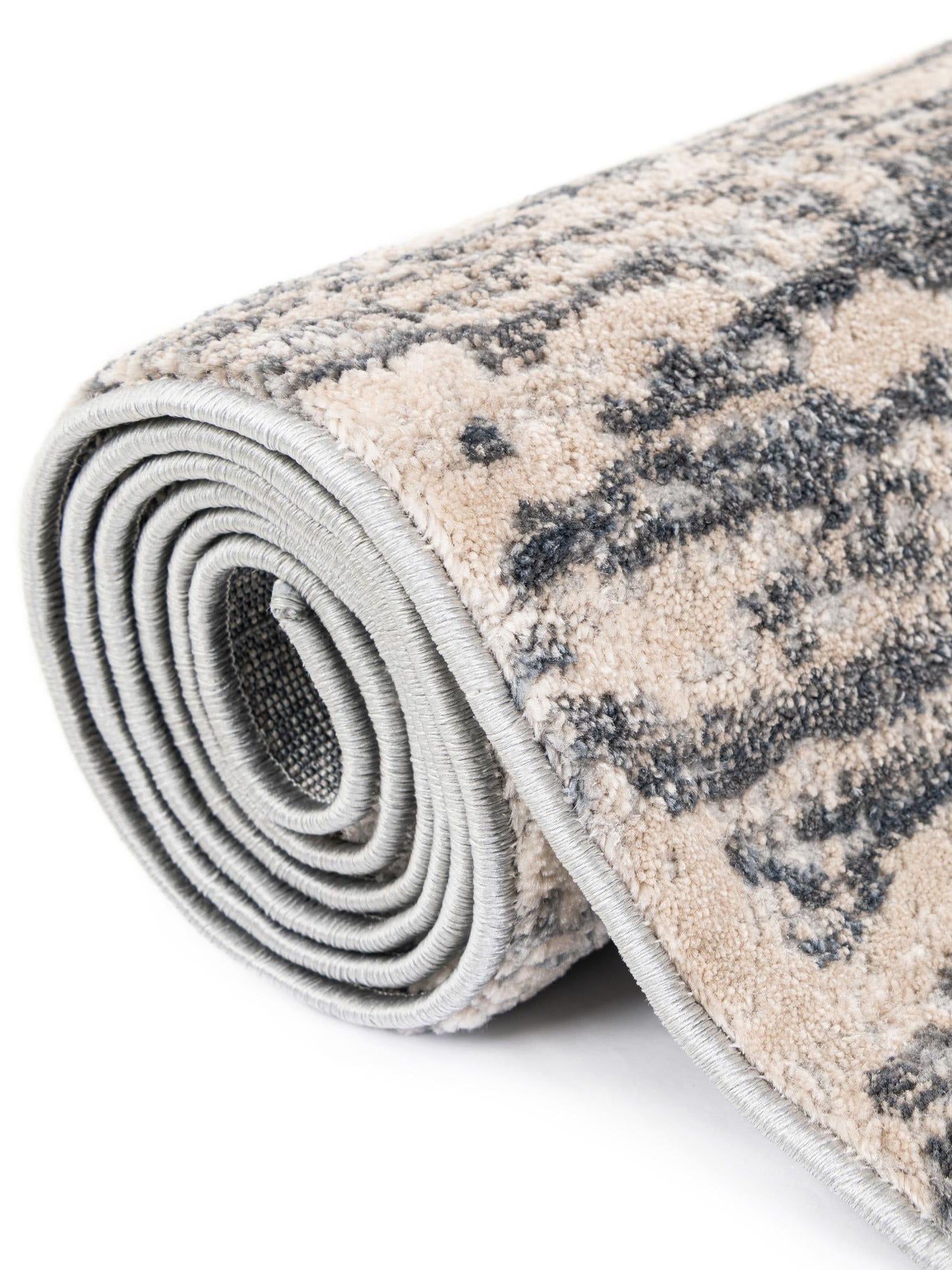 Gray 6' x 6' Oasis Octagon Area Rug 65% Polypropylene & 35% Polyester Contemporary Carpet for Living Rooms, Bedroom, Kitchen, Dining, Office for Sale at Rug Engine