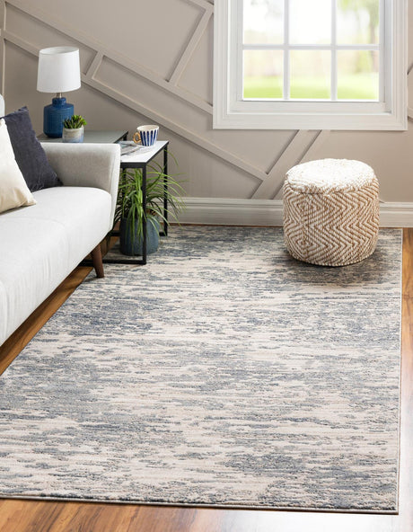 Gray 7' x 10' Oasis Rectangle Area Rug 65% Polypropylene & 35% Polyester Contemporary Carpet for Living Rooms, Bedroom, Kitchen, Dining, Office for Sale at Rug Engine