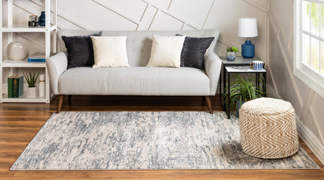 Gray 8' x 10' Oasis Rectangle Area Rug 65% Polypropylene & 35% Polyester Contemporary Carpet for Living Rooms, Bedroom, Kitchen, Dining, Office for Sale at Rug Engine