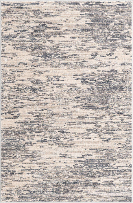 Gray 4' x 6' Oasis Rectangle Area Rug 65% Polypropylene & 35% Polyester Contemporary Carpet for Living Rooms, Bedroom, Kitchen, Dining, Office for Sale at Rug Engine