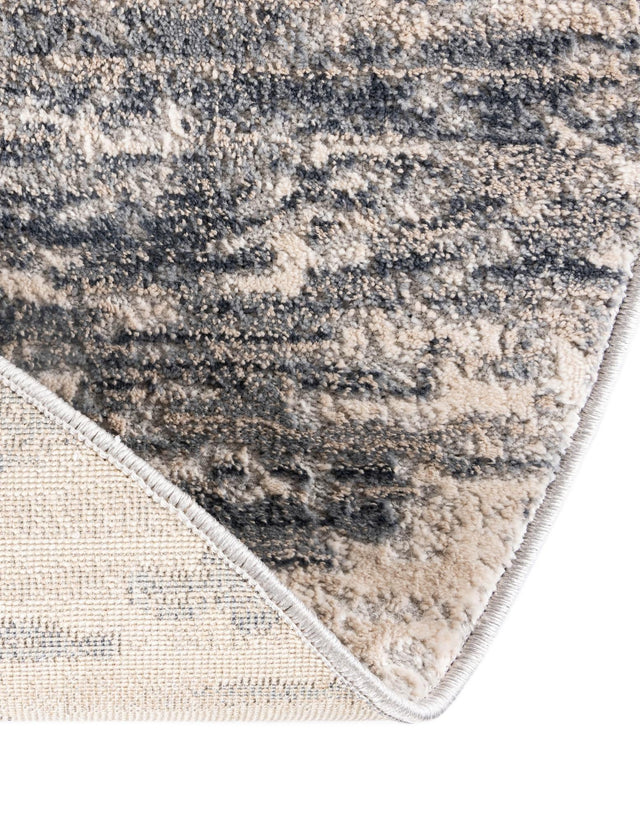 Gray 7' x 7' Oasis Round Area Rug 65% Polypropylene & 35% Polyester Contemporary Carpet for Living Rooms, Bedroom, Kitchen, Dining, Office for Sale at Rug Engine