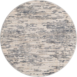 Gray 4' x 4' Oasis Round Area Rug 65% Polypropylene & 35% Polyester Contemporary Carpet for Living Rooms, Bedroom, Kitchen, Dining, Office for Sale at Rug Engine